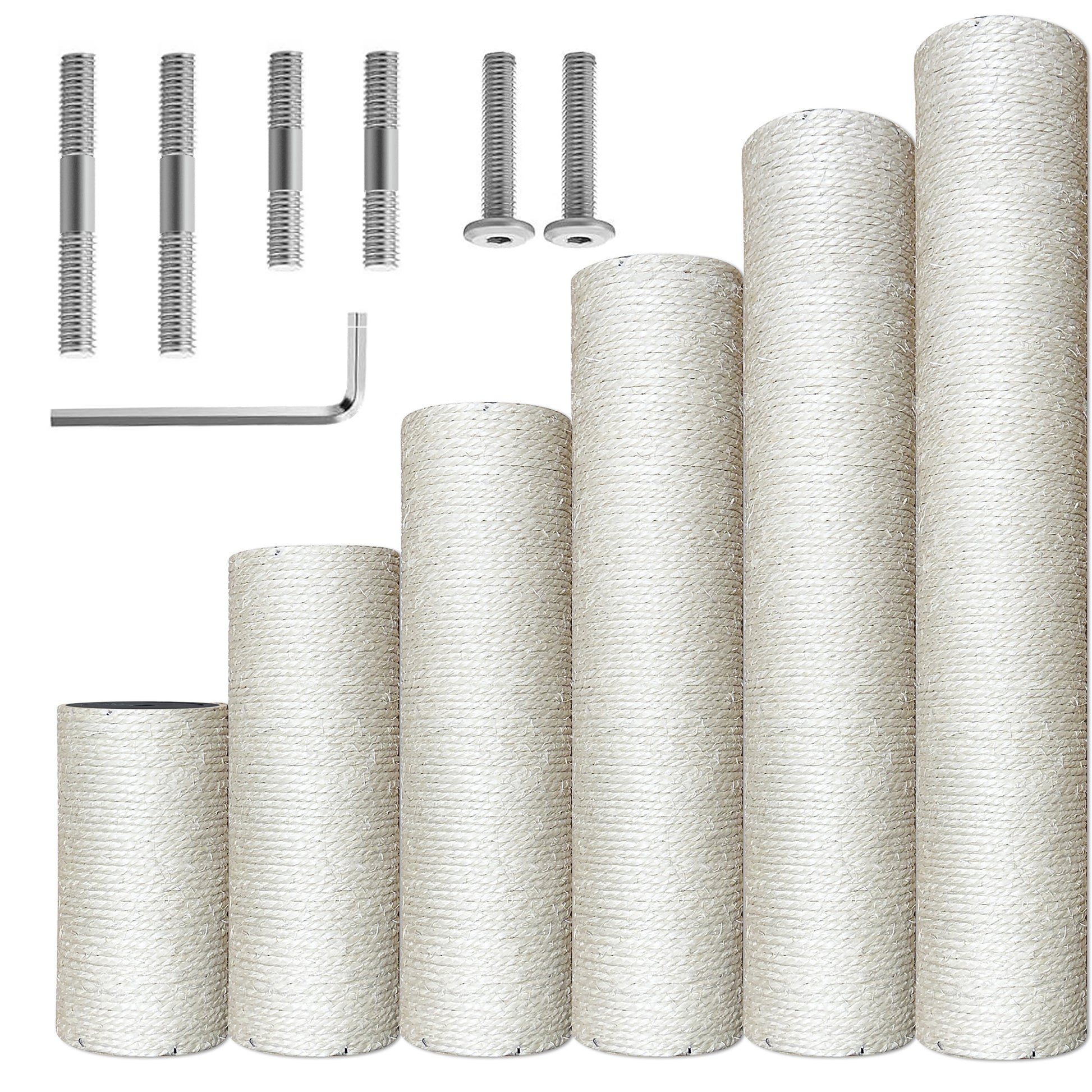 six scratching post, bolts,screw, hex tool